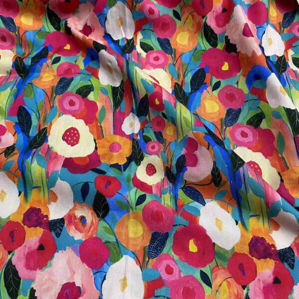 100% Cotton Digital Oil-Painting Print Fabric — Soft, Colorfast & Skin-Friendly