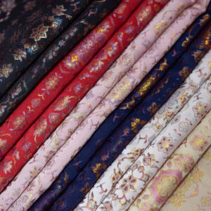 Polyester Baoxiang Floral Jacquard Brocade Fabric — Traditional Luminous Texture