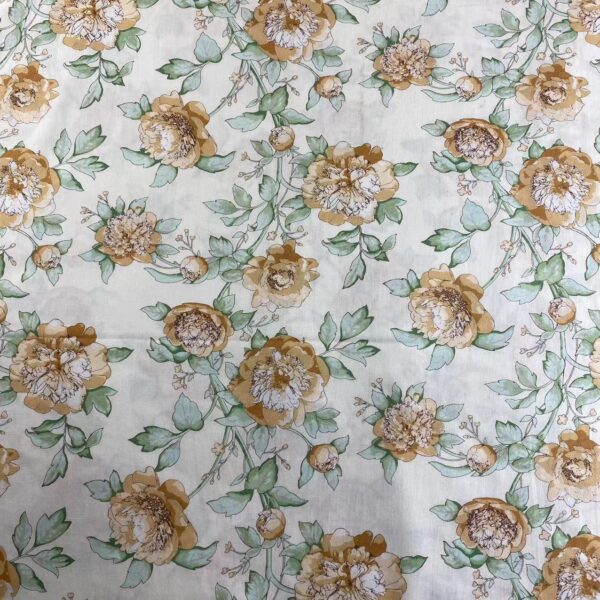 主图-05 100% Cotton Digital Printed Vintage Peony Rose Fabric — Soft, Breathable & Color-Rich