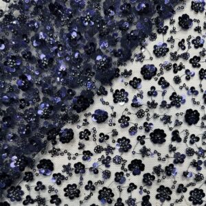 Polyester Sequin Embroidered Fabric — Sparkling Floral Texture for Stage & Evening Wear