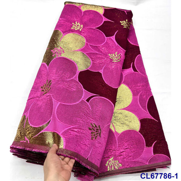 Metallic Thread Embroidered Jacquard Brocade Fabric — Luxurious & Structured