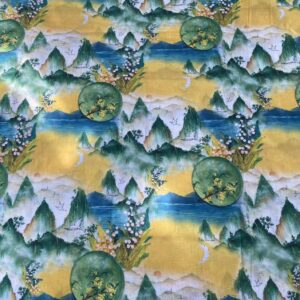 100% Cotton 3D Oil-Painting Chinese Style Fabric — Artistic & Breathable