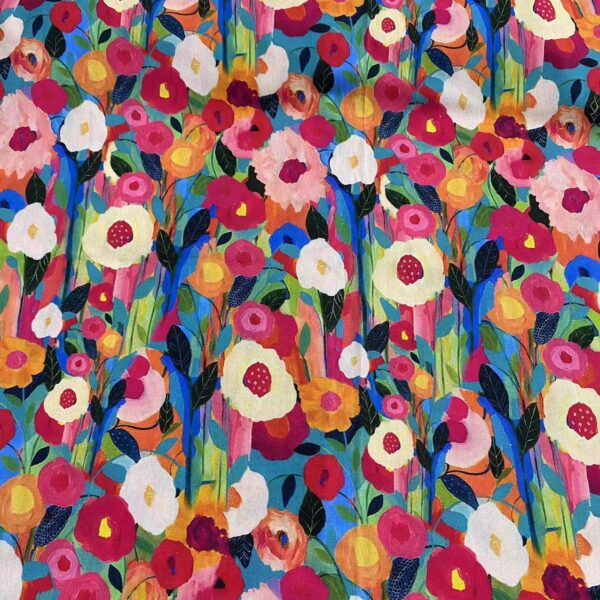 100% Cotton Digital Oil-Painting Print Fabric — Soft, Colorfast & Skin-Friendly