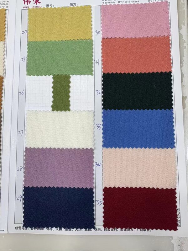 主图-08 Polyester Solid Color Woolen Fabric — Heavyweight Warm & Durable