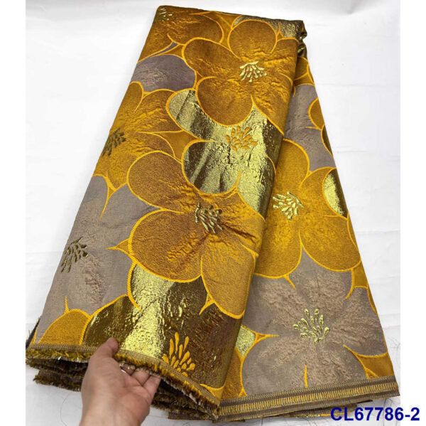 Metallic Thread Embroidered Jacquard Brocade Fabric — Luxurious & Structured