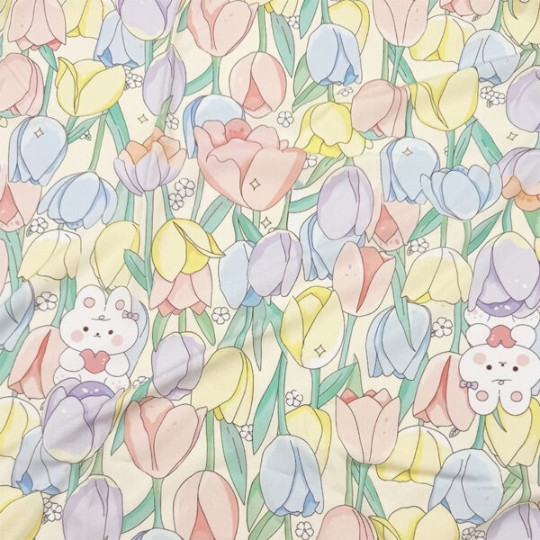 主图-09 100% Rayon Printed Cotton-Feel Fabric — Soft & Skin-Friendly Sleepwear Textile