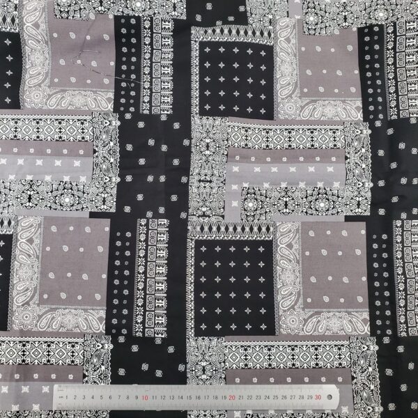 100% Cotton Poplin Fabric — Paisley Print for Shirts & Dresses