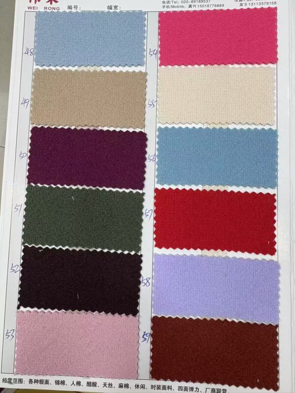 主图-10 Polyester Solid Color Woolen Fabric — Heavyweight Warm & Durable