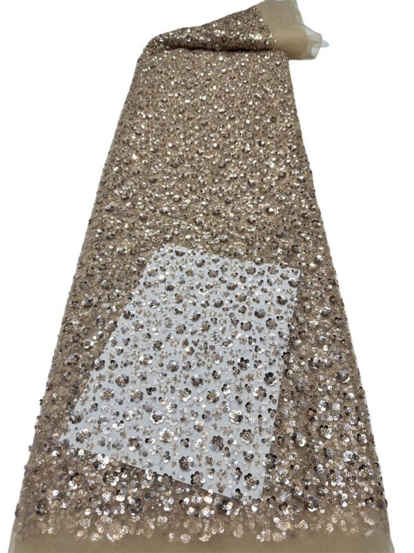 Polyester Sequin Embroidered Fabric — Sparkling Floral Texture for Stage & Evening Wear