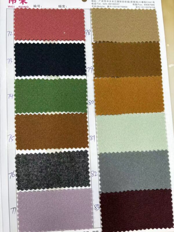 主图-11 Polyester Solid Color Woolen Fabric — Heavyweight Warm & Durable