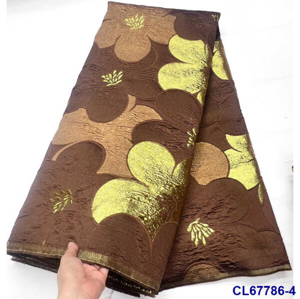 Metallic Thread Embroidered Jacquard Brocade Fabric — Luxurious & Structured