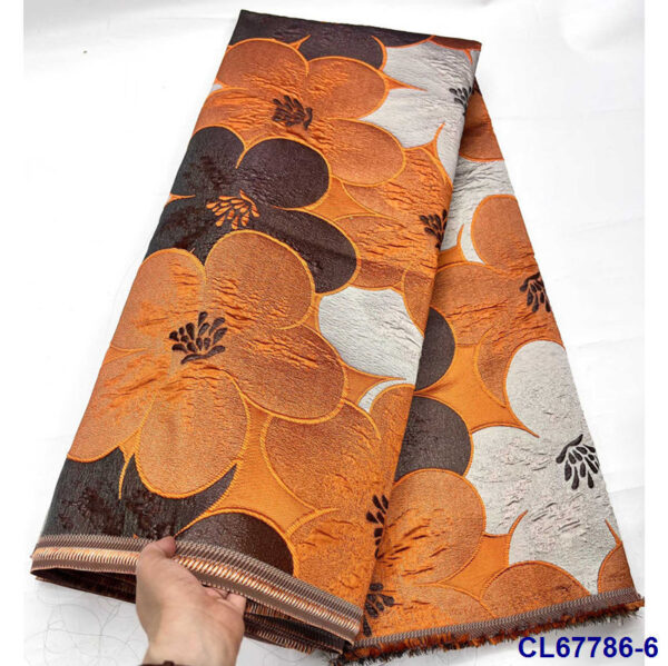 Metallic Thread Embroidered Jacquard Brocade Fabric — Luxurious & Structured