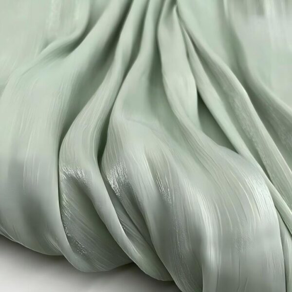 Polyester Satin Crinkle Chiffon Fabric — Soft Drape with Subtle Sheen