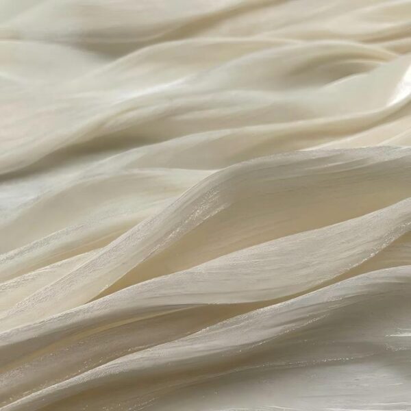 Polyester Satin Crinkle Chiffon Fabric — Soft Drape with Subtle Sheen