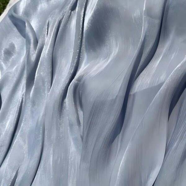 Polyester Satin Crinkle Chiffon Fabric — Soft Drape with Subtle Sheen