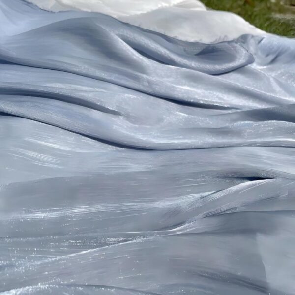 Polyester Satin Crinkle Chiffon Fabric — Soft Drape with Subtle Sheen