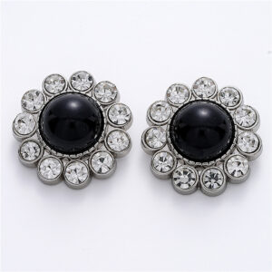 Luxury Metal Button Chanel-Style Cat-Eye Diamond-Studded Coat Trench Coat Sweater Dress Evening Gown Versatile Button