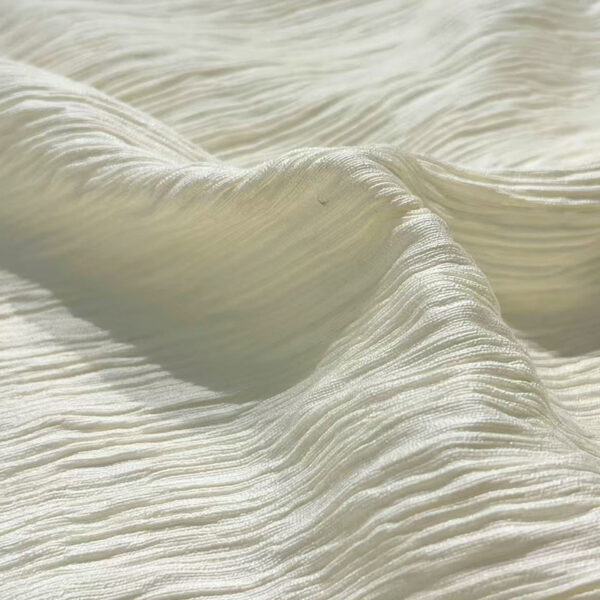 Crinkle Jacquard Viscose Nylon Fabric — Textured Lightweight Woven Apparel Material