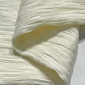 Crinkle Jacquard Viscose Nylon Fabric — Textured Lightweight Woven Apparel Material