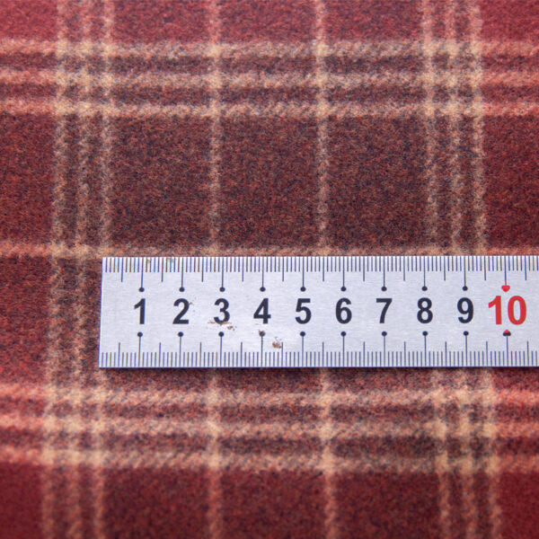 Brushed Viscose Plaid Fabric — Heavyweight Woven Material for Outerwear