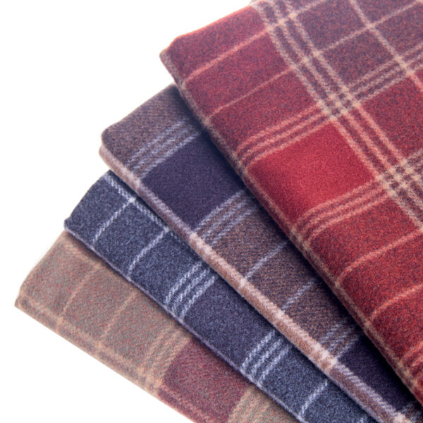 Brushed Viscose Plaid Fabric — Heavyweight Woven Material for Outerwear